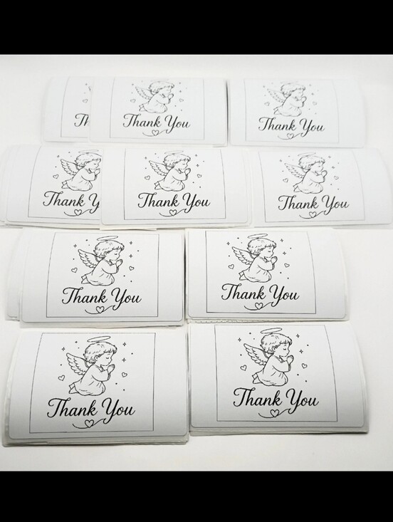 Handmade Other - 40 Pack Praying Angel Thank You Stickers Packaging Labels 3x2